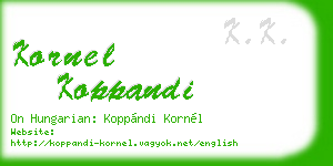 kornel koppandi business card